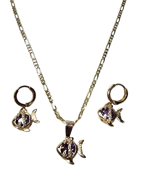 Aretes y collar de pez Limerence by Claudia Herrera Mar zirconia