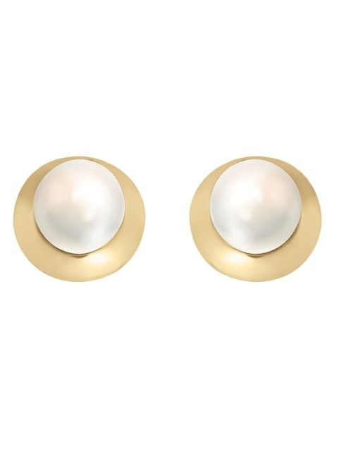 Broqueles de perla Cristal Joyas de oro 14 K con acabado brillante perla
