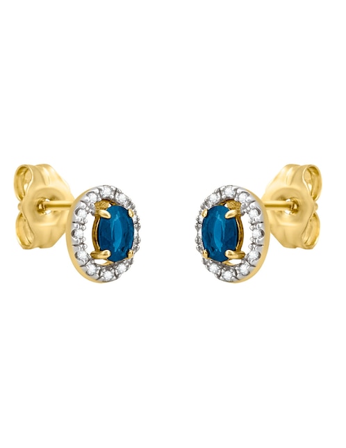 Broqueles redondos Cristal Joyas de oro zafiro y diamante