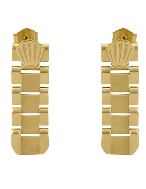CRISTAL JOYAS Aretes de eslabones Cristal Joyas de oro