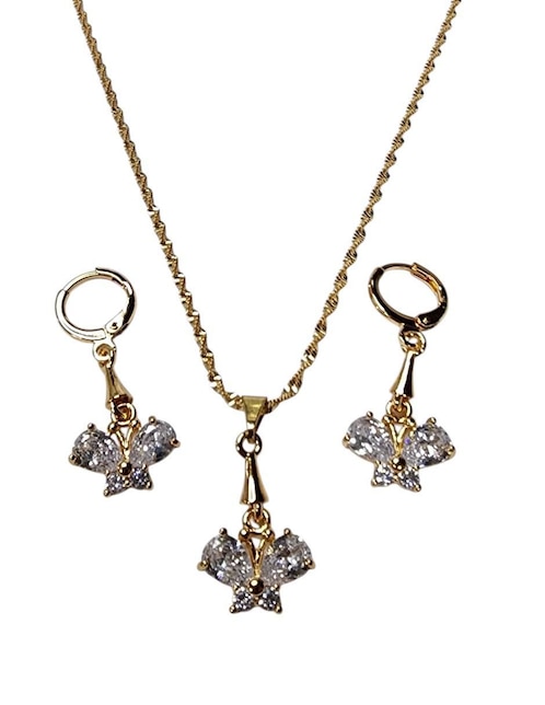 Aretes y collar de mariposa Limerence by Claudia Herrera Insectos zirconia