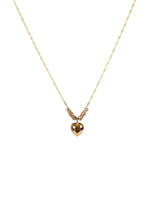 Collar de corazón Mancini de oro 10 K