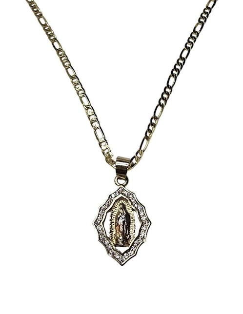 Collar Virgen de Guadalupe ovalado Limerence By Claudia Herrera de oro laminado 14 K
