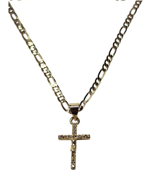 Collar cristo de cruz Limerence By Claudia Herrera de oro laminado 14 K
