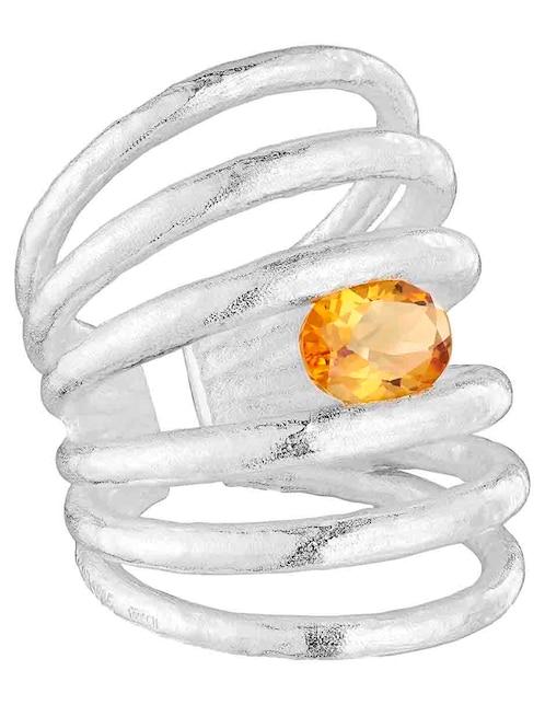Anillo Duna P 925 de plata citrina brillante 1