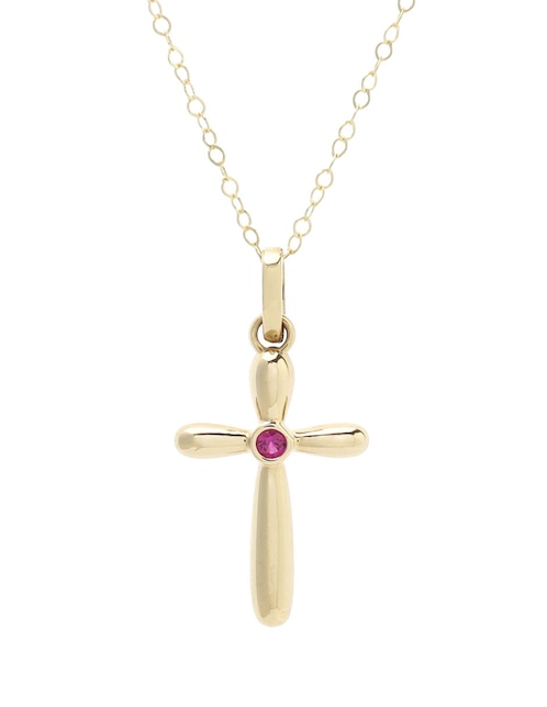 Collar de cruz de oro 14 K 1