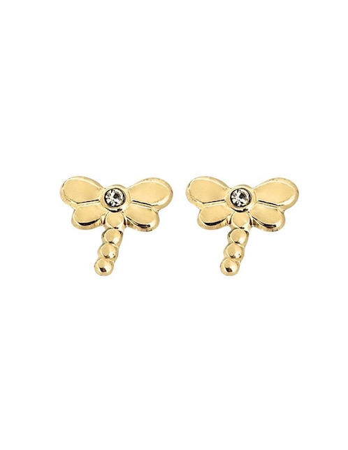 Broqueles de libélula Punto Metálico de oro zirconia