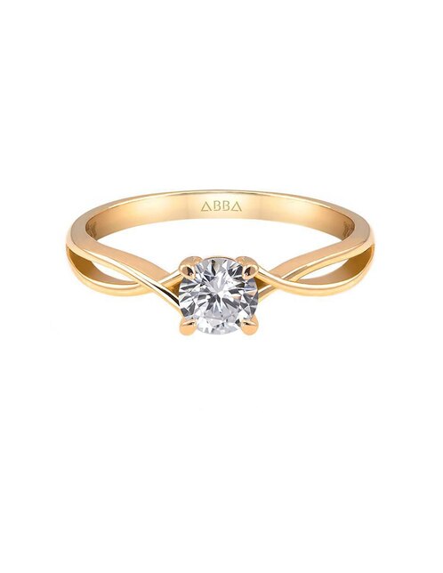 Anillo de compromiso "de" oro 14 k abba joyas sin familia moissanita