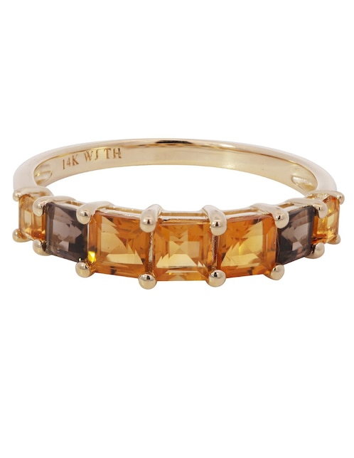 Anillo con gema Valessa 14 k de oro citrina brillante