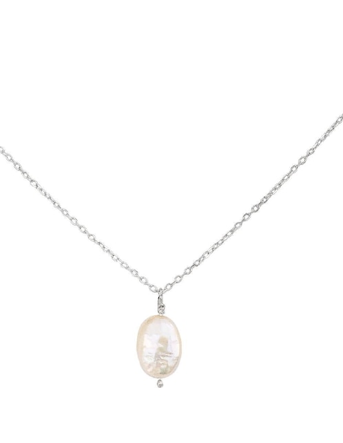 Collar con dije ovalado Teresa Díaz Joyería Mexicana de plata P 925