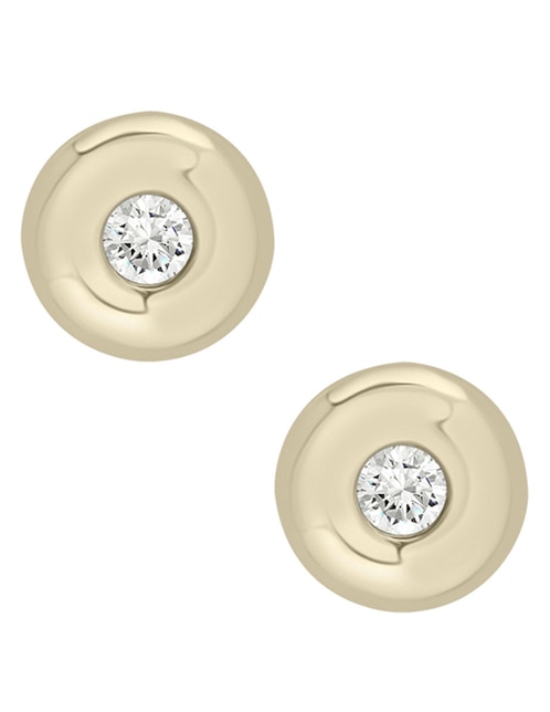 Broqueles de oro 14 k con acabado brillante diamante 1