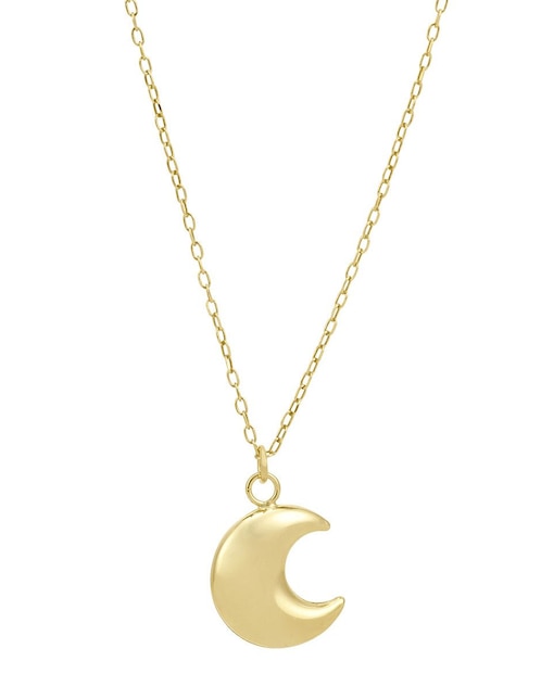 Collar con dije de luna Cristal Joyas de oro 14 k
