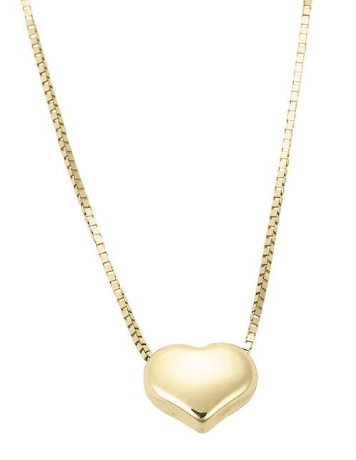 Collar con dije de corazón Cristal Joyas de oro 14 K