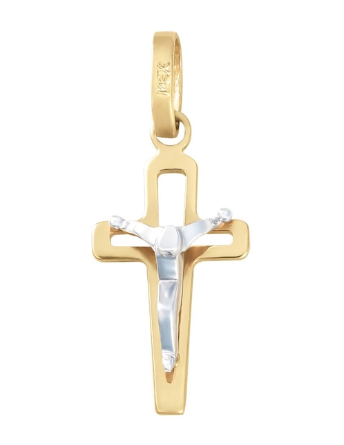 Dije de crucifijo Cristal Joyas de oro 14 K