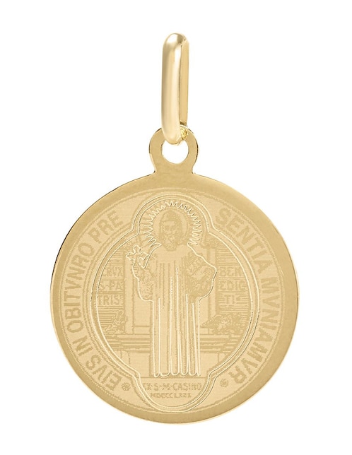 Medalla redonda Cristal Joyas de oro 14 K