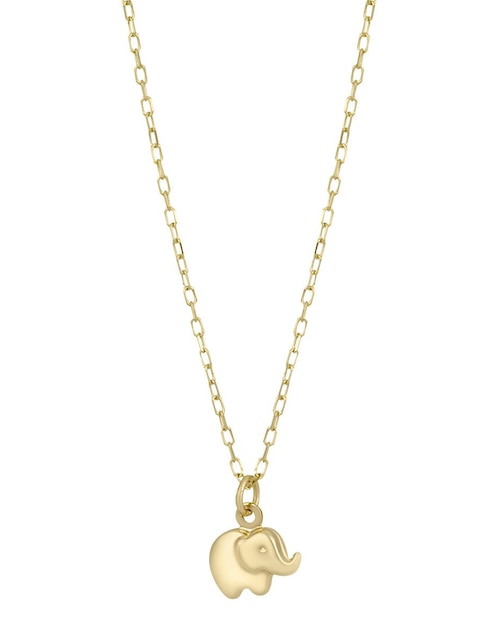 Collar con dije de elefante Cristal Joyas de oro 14 K