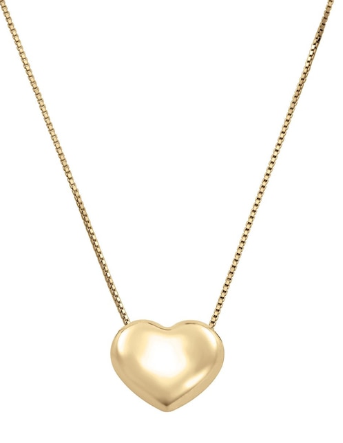 Collar con dije de corazón Cristal Joyas de oro 14 K