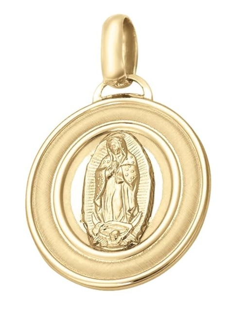 Medalla de virgen de guadalupe Cristal Joyas de oro 14 K