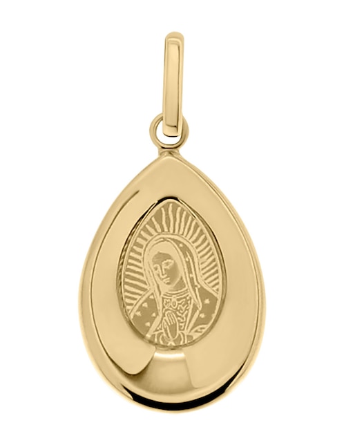 Medalla de virgen de guadalupe Cristal Joyas de oro 14 K