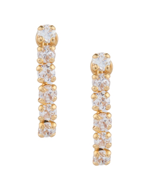 Broqueles Casal de oro 14 K con acabado pavé zirconia