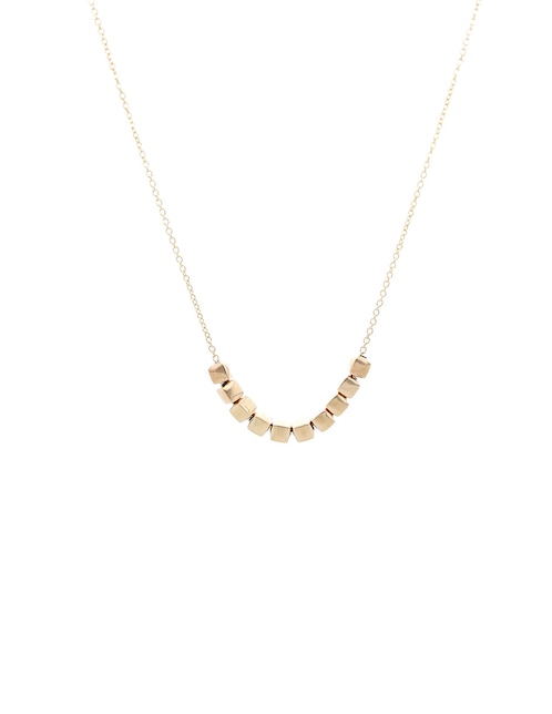 Collar de cubo de oro amarillo 14 K 1