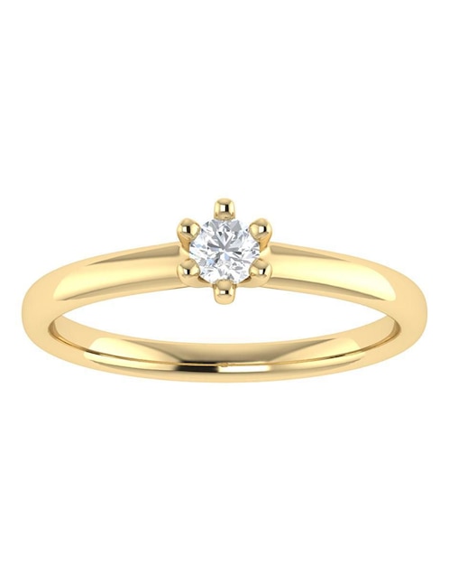 Argolla de oro amarillo 14 k diamante