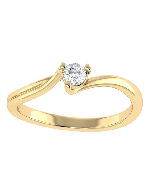 Argolla de oro amarillo 14 k diamante 1