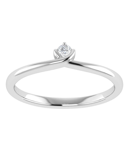 Argolla de oro blanco 14 k diamante Argolla de oro blanco 14 k diamante