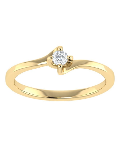 Argolla de oro amarillo 14 k Joyerías Bizzarro diamante