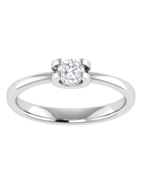 Argolla de oro blanco 14 k diamante 1