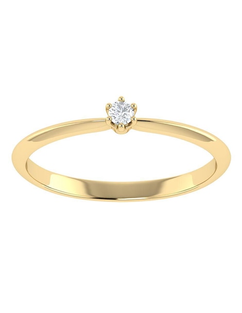 Argolla de oro rosa 14 k Joyerías Bizzarro diamante