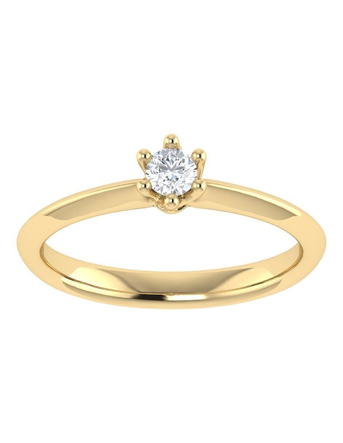 Argolla de oro amarillo 14 k diamante 1