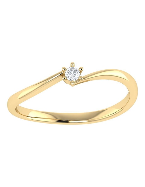 Argolla de oro amarillo 14 k diamante 1
