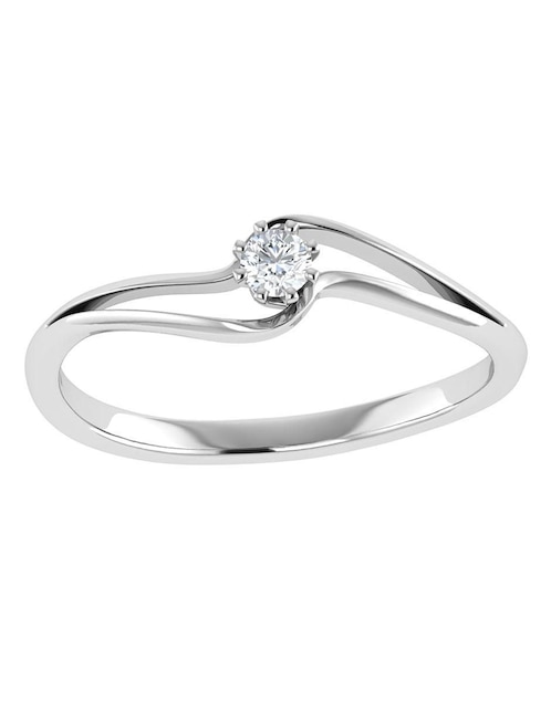 Argolla de oro blanco 14 k diamante 1