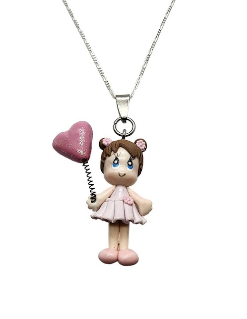 Collar con dije de niña Limerence By Claudia Herrera Globos de plata P 925