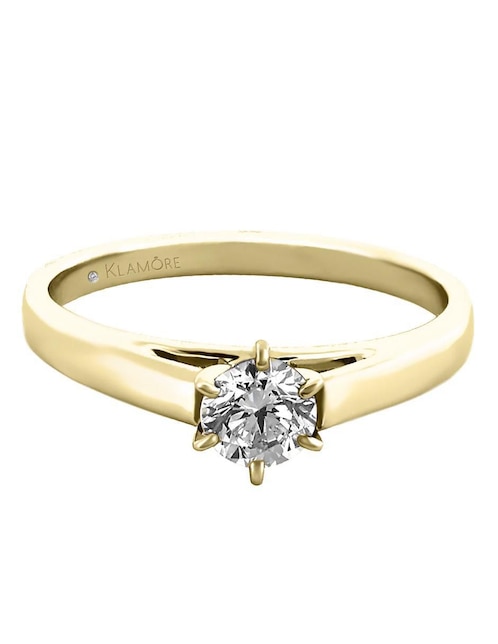 Anillo de compromiso "de" oro 14 k klamore sutil diamante