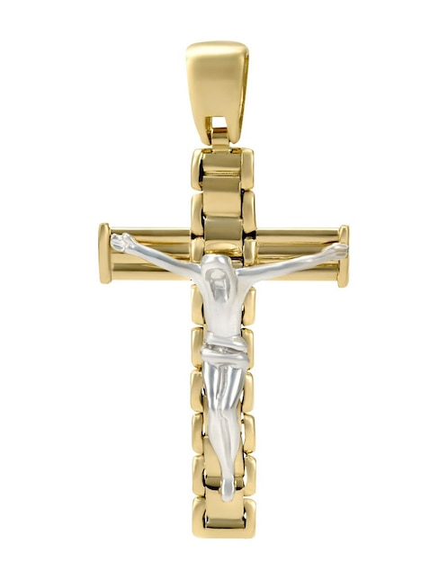Dije de crucifijo Cristal Joyas de oro 14 K