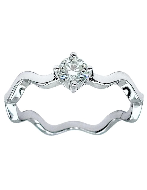 Anillo con gema ondulado Aretize P 925 de plata zirconia brillante