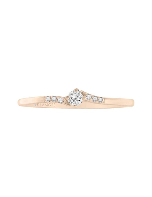 Anillo de compromiso de oro 14 k Klamore Fannie diamante