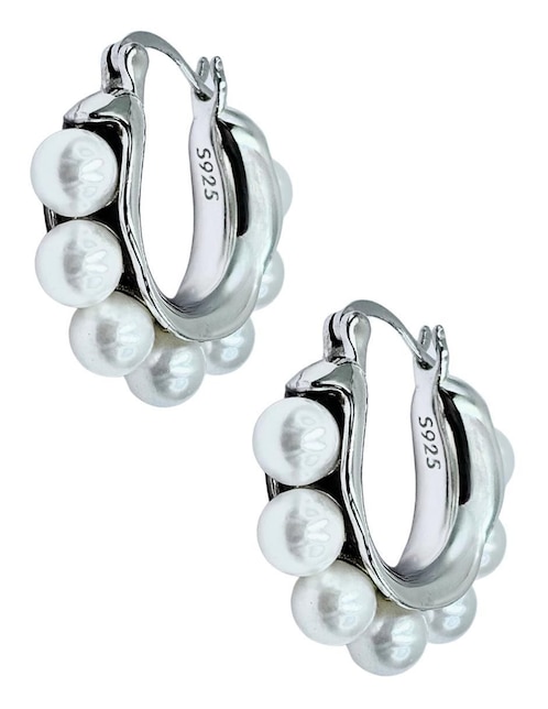 Arracadas de plata P 925 con acabado brillante zirconia