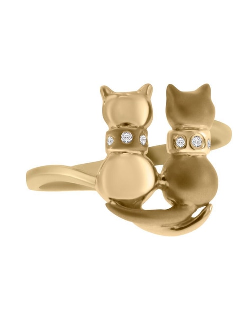 Anillo de gato Erol 14 k de oro diamante brillante 1
