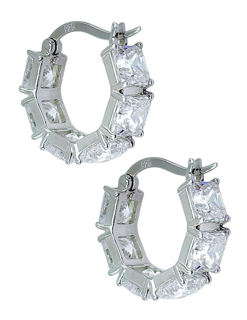 Arracadas Aretize de plata P 925 con acabado brillante zirconia