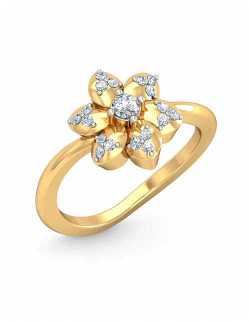 Anillo Joyería M De Leon 10 k de oro amarillo zirconia brillante