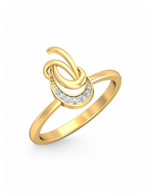 Anillo Joyería M De Leon 10 k de oro amarillo zirconia brillante