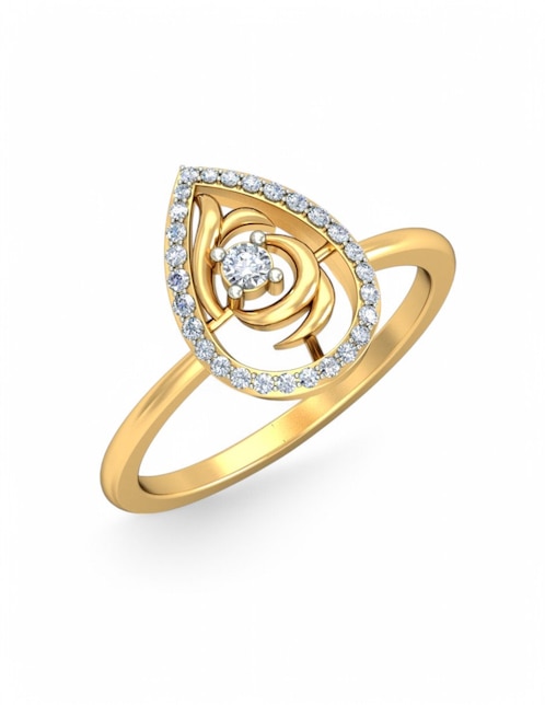 Anillo Joyería M De Leon 10 k de oro amarillo zirconia brillante