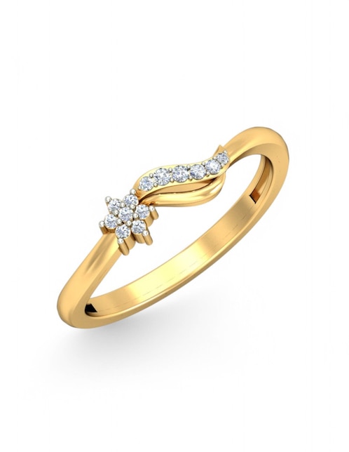 Anillo Joyería M De Leon 10 k de oro amarillo zirconia brillante