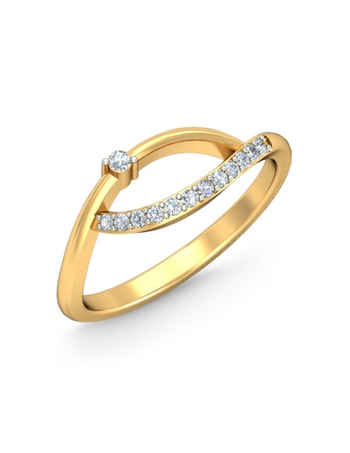 Anillo Joyería M De Leon 10 k de oro amarillo zirconia brillante