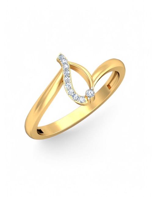 Anillo Joyería M De Leon 10 k de oro amarillo zirconia brillante