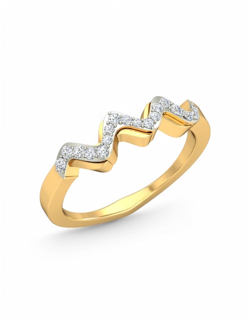 Anillo Joyería M De Leon 10 k de oro amarillo zirconia brillante