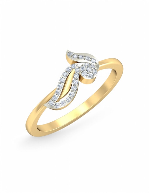 Anillo Joyería M De Leon 10 k de oro amarillo zirconia brillante